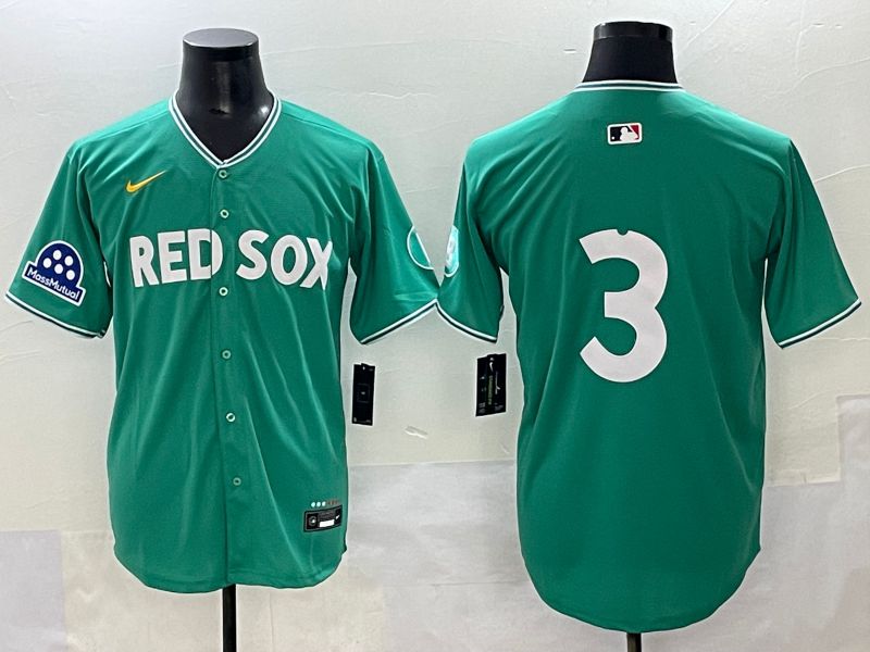Men 2025 Boston Red Sox #3 No Name Green Joint Name Nike MLB Jersey style 5->boston red sox->MLB Jersey